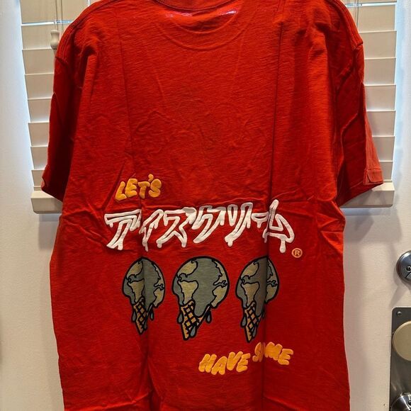 ICECREAM Men’s Rising Short Sleeve Knit Tee Cotton Slim T-Shirt, Burnt Sienna - Picture 3 of 5